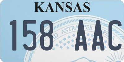 KS license plate 158AAC