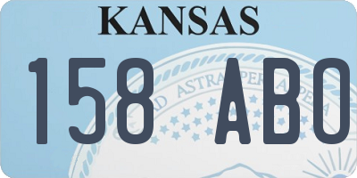 KS license plate 158ABO