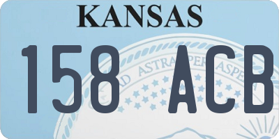 KS license plate 158ACB