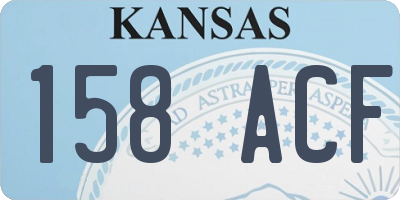 KS license plate 158ACF