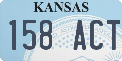 KS license plate 158ACT