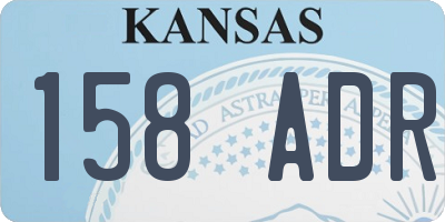 KS license plate 158ADR
