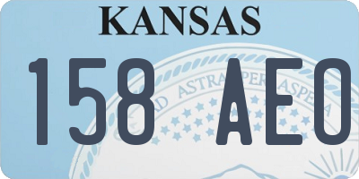 KS license plate 158AEO