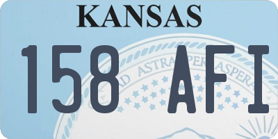 KS license plate 158AFI