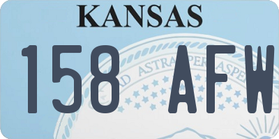 KS license plate 158AFW