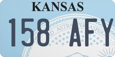 KS license plate 158AFY