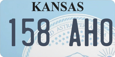 KS license plate 158AHO