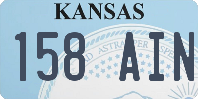 KS license plate 158AIN