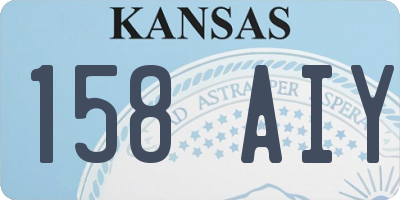 KS license plate 158AIY
