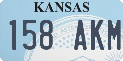 KS license plate 158AKM