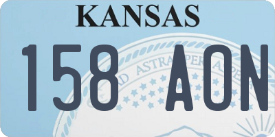 KS license plate 158AON
