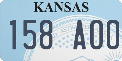 KS license plate 158AOO