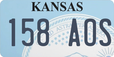 KS license plate 158AOS