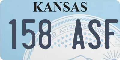 KS license plate 158ASF