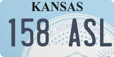 KS license plate 158ASL