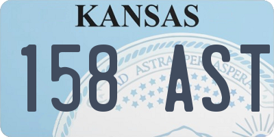 KS license plate 158AST