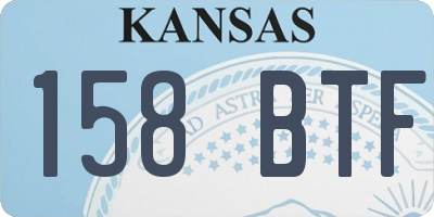 KS license plate 158BTF