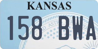 KS license plate 158BWA