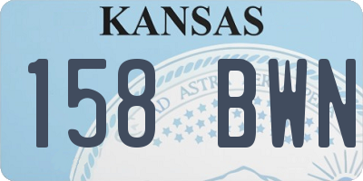 KS license plate 158BWN