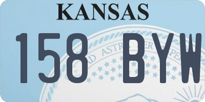 KS license plate 158BYW