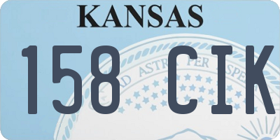 KS license plate 158CIK