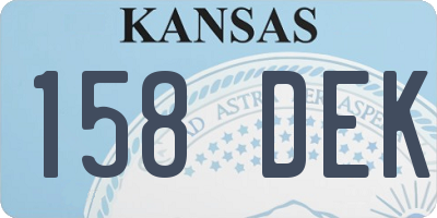 KS license plate 158DEK