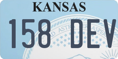 KS license plate 158DEV