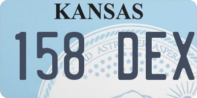 KS license plate 158DEX