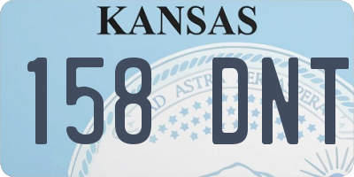 KS license plate 158DNT