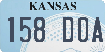 KS license plate 158DOA