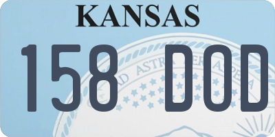 KS license plate 158DOD