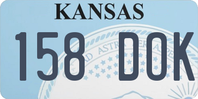 KS license plate 158DOK
