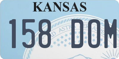 KS license plate 158DOM