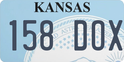 KS license plate 158DOX