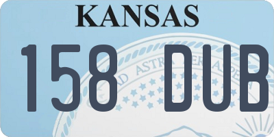 KS license plate 158DUB