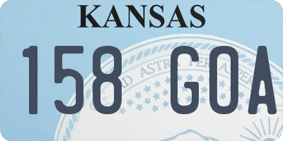KS license plate 158GOA