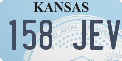 KS license plate 158JEV