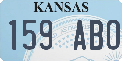 KS license plate 159ABO