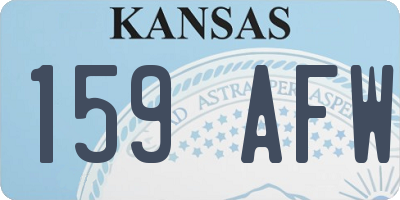 KS license plate 159AFW