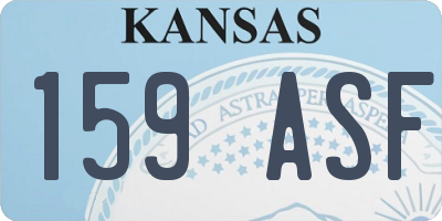 KS license plate 159ASF