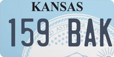KS license plate 159BAK