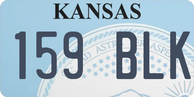 KS license plate 159BLK