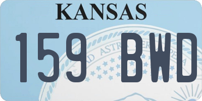 KS license plate 159BWD