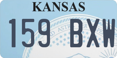 KS license plate 159BXW