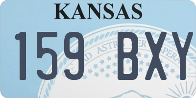 KS license plate 159BXY