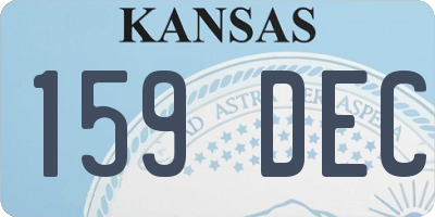 KS license plate 159DEC