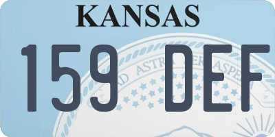 KS license plate 159DEF