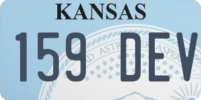 KS license plate 159DEV