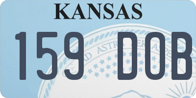 KS license plate 159DOB