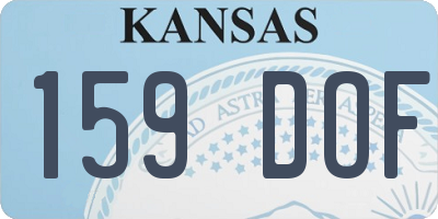 KS license plate 159DOF